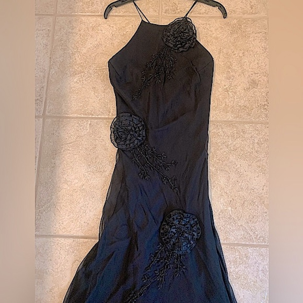Bari Jay Black Chiffon Dress
